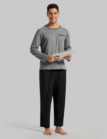 MoFiz Pajama Sets for Men & Women Long Sleeve 2 Piece Sleepwear Loungewear Sets Soft PJ's with Pockets in Kuwait