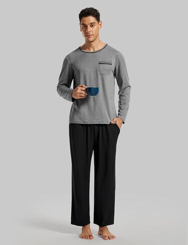 MoFiz Pajama Sets for Men & Women Long Sleeve 2 Piece Sleepwear Loungewear Sets Soft PJ's with Pockets in Kuwait