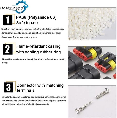 2 Pin Connector Waterproof, 16 AWG 2 Wire Connectors, Automotive Electrical Connectors Male and Female Way with Heat Shrink Tubing for Car Truck Boat Wire Connection, 10 Kits in Saudi Arabia