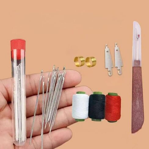Hand Sewing Needle Kit, 34 PCS Household Sewing Set with Steel Needles, Thread Spools, Thimbles, Needle Threaders and Seam Ripper in Saudi Arabia