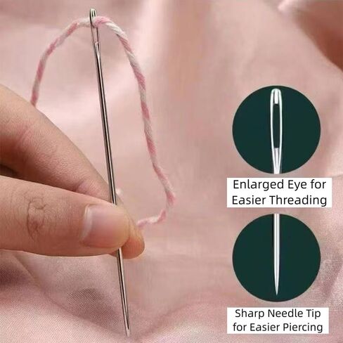 Hand Sewing Needle Kit, 34 PCS Household Sewing Set with Steel Needles, Thread Spools, Thimbles, Needle Threaders and Seam Ripper in Saudi Arabia