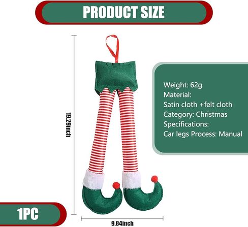 1 PC Christmas Elf Legs, Cute Pendant with Feet Sticking Out of The Trunk or Stuck on The Christmas Tree, Plush Stuffed Car Decoration Accessories, Universal for Most Cars (Multicolored) in Saudi Arabia