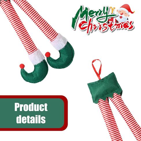 1 PC Christmas Elf Legs, Cute Pendant with Feet Sticking Out of The Trunk or Stuck on The Christmas Tree, Plush Stuffed Car Decoration Accessories, Universal for Most Cars (Multicolored) in Saudi Arabia