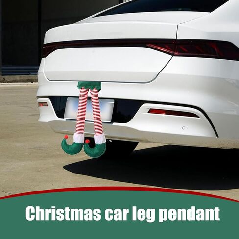 1 PC Christmas Elf Legs, Cute Pendant with Feet Sticking Out of The Trunk or Stuck on The Christmas Tree, Plush Stuffed Car Decoration Accessories, Universal for Most Cars (Multicolored) in Saudi Arabia