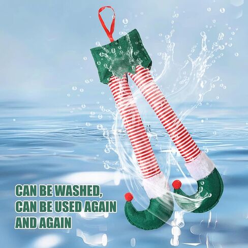 1 PC Christmas Elf Legs, Cute Pendant with Feet Sticking Out of The Trunk or Stuck on The Christmas Tree, Plush Stuffed Car Decoration Accessories, Universal for Most Cars (Multicolored) in Saudi Arabia