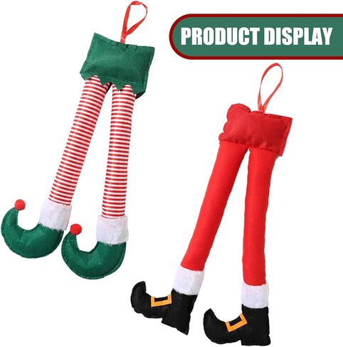 1 PC Christmas Elf Legs, Cute Pendant with Feet Sticking Out of The Trunk or Stuck on The Christmas Tree, Plush Stuffed Car Decoration Accessories, Universal for Most Cars (Multicolored) in Saudi Arabia