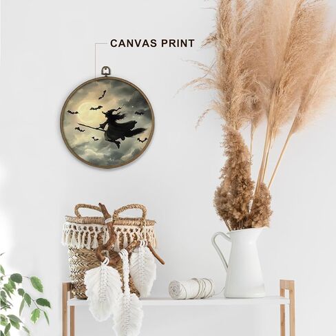 dvhdajed Fall Halloween Pumpkin Oval Wall Art Decor, Whimsical Moody Cowboys Framed Canvas Art, Vintage Western Gothic Oval Wall Hanging Decor for Home Bedroom Living Room, 8.7x11.3 In in Kuwait