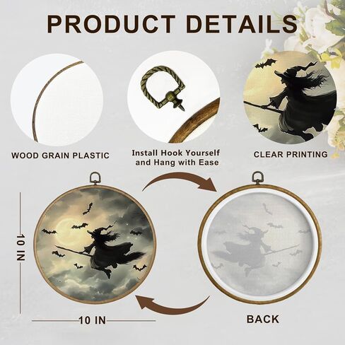 dvhdajed Fall Halloween Pumpkin Oval Wall Art Decor, Whimsical Moody Cowboys Framed Canvas Art, Vintage Western Gothic Oval Wall Hanging Decor for Home Bedroom Living Room, 8.7x11.3 In in Kuwait