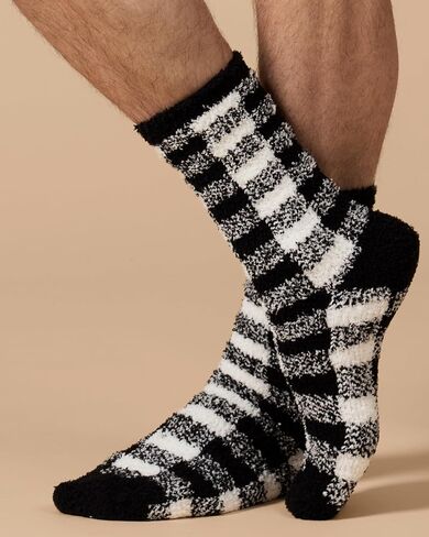 MeMoi Men's Buffalo Plaid Fuzzy Warm Cozy Crew Socks in Saudi Arabia