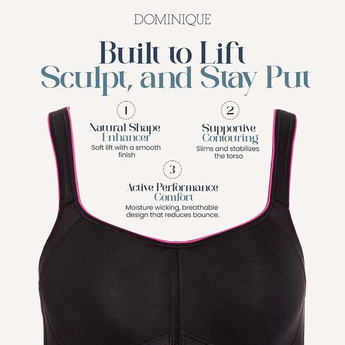 Dominique Women's Zoe Pro Max Support Convertible Racerback Bra (32B-44I) #6100 in Saudi Arabia