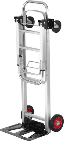 شاحنة يدوية قابلة للطي من الألومنيوم من VEVOR، تصميم 2 في 1 بسعة 400 رطل، عربة صناعية قابلة للطي شديدة التحمل، عربة دوللي بعجلات مطاطية للنقل والتحرك في المستودعات والسوبر ماركت والحديقة in Kuwait