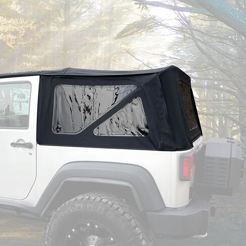 KUAFU Replacement Soft Top Compatible with 2010-2018 Jeep Wrangler JK 2-Door with Removable Side and Tinted Window, Black Premium Sailcloth Vinyl Soft Roof Cover in Saudi Arabia