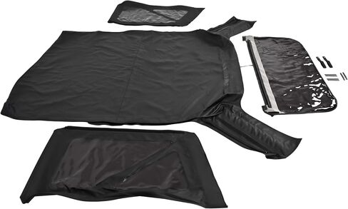 KUAFU Replacement Soft Top Compatible with 2010-2018 Jeep Wrangler JK 2-Door with Removable Side and Tinted Window, Black Premium Sailcloth Vinyl Soft Roof Cover in Saudi Arabia