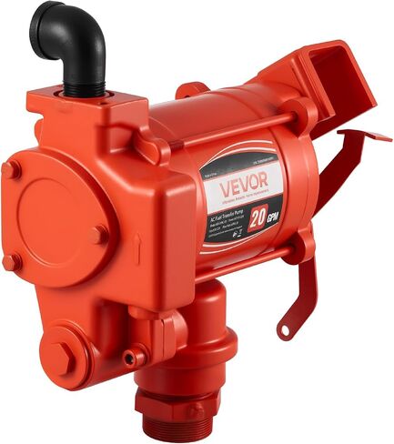 VEVOR Fuel Transfer Pump 110V, 20 GPM 76 L/min, AC Electric Oil Transfer Pump, with Auto Shut-Off Fuel Nozzle & Discharge Hose, High Flow Kit for Gasoline, Diesel, Kerosene, Biodiesel, Ethanol Blends in Saudi Arabia