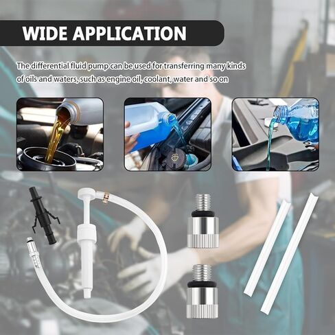 Transmission Fluid Pump Kit with 3/8" Swivel,Lower Unit Gear Oil Pump Kit Includes 8mm & 10mm Adapters/Suction Tube,Multi-Purpose Differential Fluid Pumps Kits for Oil Transfer in Kuwait