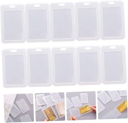 Uonlytech 15Pcs Transparent Clamshell Design Name Tag Holders Badge Protectors for Id Cards Student Cards and More for Teachers Nurses and Office Workers in Saudi Arabia
