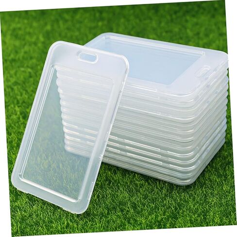 Uonlytech 15Pcs Transparent Clamshell Design Name Tag Holders Badge Protectors for Id Cards Student Cards and More for Teachers Nurses and Office Workers in Saudi Arabia