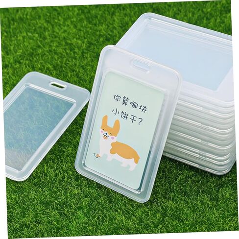 Uonlytech 15Pcs Transparent Clamshell Design Name Tag Holders Badge Protectors for Id Cards Student Cards and More for Teachers Nurses and Office Workers in Saudi Arabia
