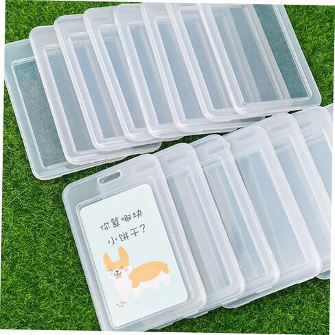 Uonlytech 15Pcs Transparent Clamshell Design Name Tag Holders Badge Protectors for Id Cards Student Cards and More for Teachers Nurses and Office Workers in Saudi Arabia