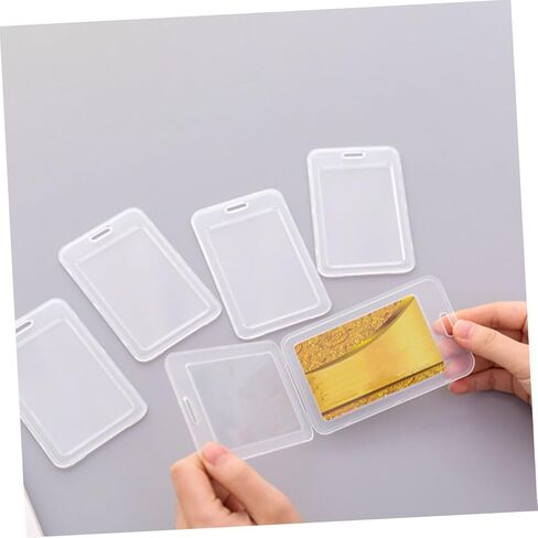 Uonlytech 15Pcs Transparent Clamshell Design Name Tag Holders Badge Protectors for Id Cards Student Cards and More for Teachers Nurses and Office Workers in Saudi Arabia