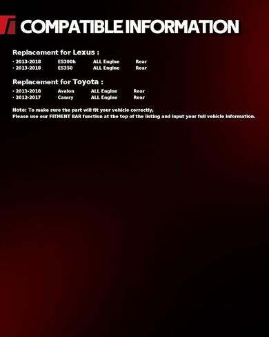 طقم فرامل ودوارات خلفية مقاس 11.06 بوصة من Torchbeam متوافقة مع Toyota 2012-2017 Camry، Lexus 2013-2018 ES350، Toyota 2013-2018 Avalon، Lexus 2013-2018 ES300h، 31608 D1212 in Saudi Arabia