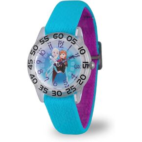 Disney Frozen Kids' Plastic Time Teacher Analog Quartz Nylon Strap Watch, Purple in Kuwait