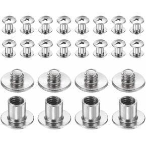 HARFINGTON 20 مجموعة شيكاغو المسمار M4x24mm 6 مم طول معدني فيليبس مسمار برشام مسمار المسامير المسامير ملزمة آخر المسمار DIY بها بنفسك الجلود حزام حقيبة الحرفية تجليد الكتب، الفضة in Kuwait
