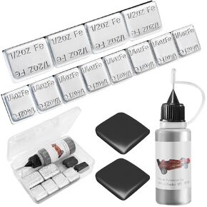 pinedash pro Pinewood Car Derby Car Weights Kit - 4OZ 12 Pieces 2 Sizes Derby Weights & 0.5OZ Graphite Lubricant & Tungsten Putty for Derby car Pine Derby Car Tungsten Weights Wheels Axles Speed in Saudi Arabia
