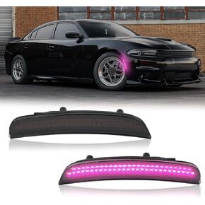POPMOTORZ 2 قطعة مجموعة مصابيح LED جانبية باللون الوردي والأرجواني متوافقة مع 2015 2016 2017 2018 2019 2020 2021 2022 2023 دودج تشارجر الحاجز الخلفي LED مصابيح LED للعلامات الجانبية عدسة مدخنة in Kuwait