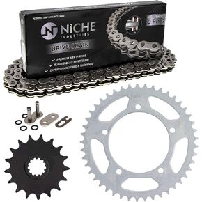 NICHE Drive Sprocket Chain Combo for 2006-2010 Suzuki GSXR750 Front 17 Rear 45 Tooth 520V-X X-Ring 116 Links in Kuwait