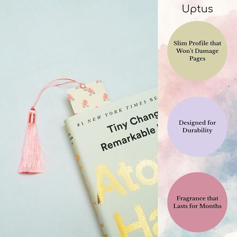 Scented Bookmarks with Tassels – Set of 3 (Lavender, Violet & Rose Bookmark Scents) – Premium Scratch & Sniff Book Marks for Reading, Relaxation & Gift for Book Lovers in Saudi Arabia