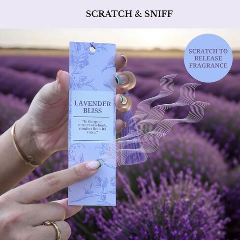 Scented Bookmarks with Tassels – Set of 3 (Lavender, Violet & Rose Bookmark Scents) – Premium Scratch & Sniff Book Marks for Reading, Relaxation & Gift for Book Lovers in Saudi Arabia