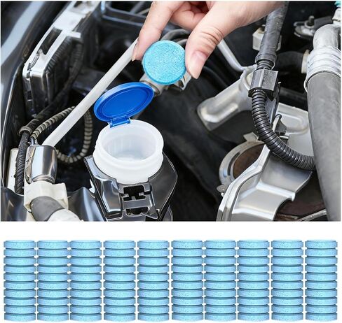 100 قطعة من أقراص غسيل الزجاج الأمامي للسيارة، قرص ممسحة منظف مركز للزجاج التلقائي لإزالة البقع، ممسحة الزجاج الأمامي للسيارة، سائل فوارة صلب، عالمي للمركبات in Kuwait