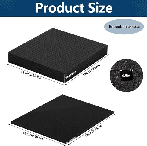 4pcs Pick and Pluck Foam - 12 x 12 x 2 &12 x 12 x 0.4 IN Gun Case Foam Sheets Padding Pre-Cube Sheets with Bottom Packing for Gun Cases Padding Storage Organizer in Saudi Arabia