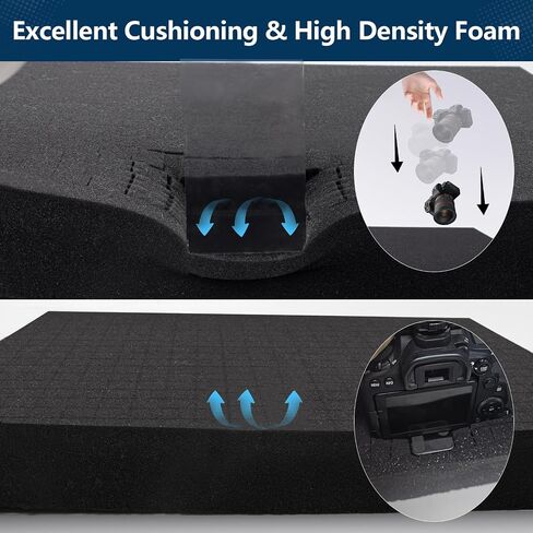 4pcs Pick and Pluck Foam - 12 x 12 x 2 &12 x 12 x 0.4 IN Gun Case Foam Sheets Padding Pre-Cube Sheets with Bottom Packing for Gun Cases Padding Storage Organizer in Saudi Arabia