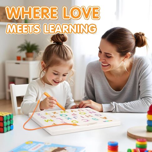 FINDMAG Magnetic Letter Board, Perfect Christmas Gifts for Kids, Double Sided Magnetic Drawing Boards for Toddlers, Letter Tracing Board for Handwriting, Preschool Learning Toy, Ideal Stocking Stuffer in Saudi Arabia