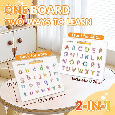FINDMAG Magnetic Letter Board, Perfect Christmas Gifts for Kids, Double Sided Magnetic Drawing Boards for Toddlers, Letter Tracing Board for Handwriting, Preschool Learning Toy, Ideal Stocking Stuffer in Saudi Arabia