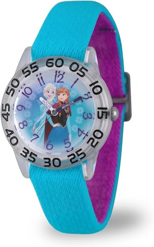 Disney Frozen Kids' Plastic Time Teacher Analog Quartz Nylon Strap Watch, Purple in Kuwait