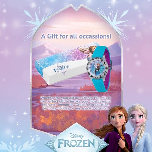 Disney Frozen Kids' Plastic Time Teacher Analog Quartz Nylon Strap Watch, Purple in Kuwait