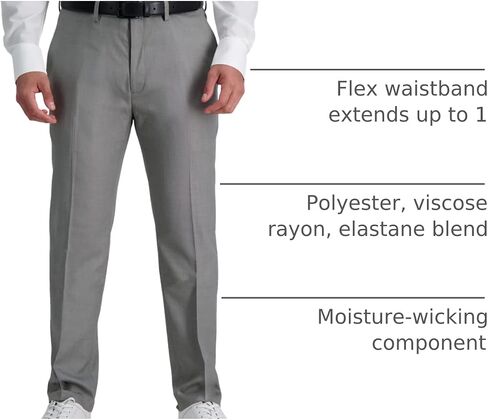 Kenneth Cole Reaction Men's Slim Fit Solid Performance Dress Pant, Blue Heather, 29W x 30L in Saudi Arabia