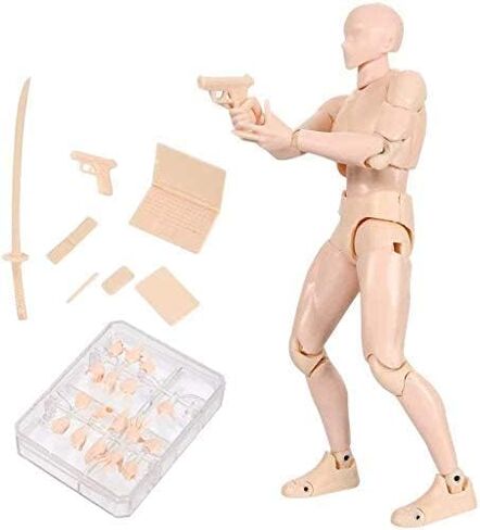 Action Figures Body Kun DX & Body-Chan DX PVC Figure Model Drawing SHF Collector with Box, Drawing Mannequin Figure Models for Artists (Skin Male) in Saudi Arabia