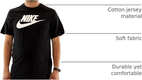 Nike Men's NSW Icon Futura Tee White/Black/University Red (Large) in Saudi Arabia