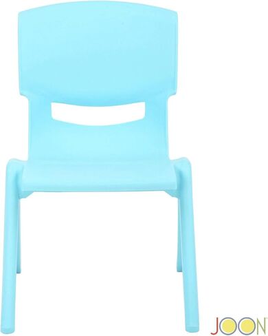 JOON 2 مجموعة من كراسي التعلم البلاستيكية القابلة للتكديس للأطفال، 20.8 × 12.5 بوصة، مجموعات الكراسي المثالية لغرف اللعب والمدارس والرعاية النهارية والمنزل، تصميم ملون، أخضر ليموني in Saudi Arabia