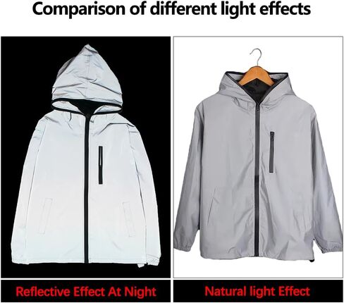 Night Reflective Jackets Men's Fashion Outwear Hooded Coats Windproof Couple Clothes Hip Hop Streetwear JK04 in Saudi Arabia