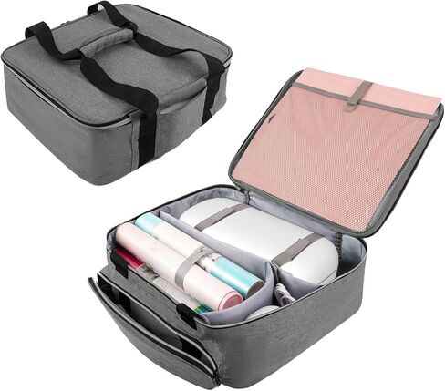 حقيبة حمل لـ Cricut Joy Xtra، حقيبة حمل لحقيبة حمل Cricut، تخزين الآلة، وحقائب السفر، تنظيم وحماية حزم إكسسوارات Xtra، تخزين مستلزمات مختلفة (رمادي) in Kuwait