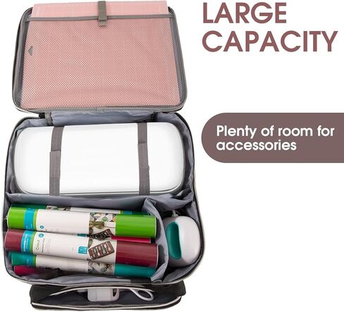 حقيبة حمل لـ Cricut Joy Xtra، حقيبة حمل لحقيبة حمل Cricut، تخزين الآلة، وحقائب السفر، تنظيم وحماية حزم إكسسوارات Xtra، تخزين مستلزمات مختلفة (رمادي) in Kuwait
