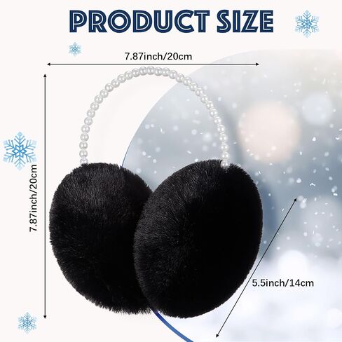 Liitrsh 4 Pcs White Fur Earmuffs Women Fluffy Ear Muffs Faux Fur Pearl Soft Plush Earmuffs for Adult Winter Outdoor Cold Weather in Saudi Arabia