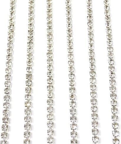 Bling 4MM Crystal Rhinestone Close Chain Trimming Claw Chain Jewelry Crafts DIY, 11 Yards in Saudi Arabia