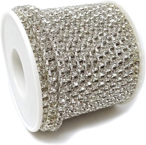 Bling 4MM Crystal Rhinestone Close Chain Trimming Claw Chain Jewelry Crafts DIY, 11 Yards in Saudi Arabia