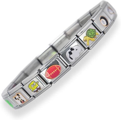2CUTECHARMZ Stylish Italian Charm Bracelet, 18 charm bracelet with unique designs. 6.9 inches long, interchangeable charms… in Saudi Arabia